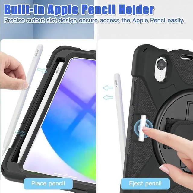 Alt view image 3 of 7 - Shockproof Case for iPad mini 7 (A17 Pro) 2024/ Mini6 2022, Black