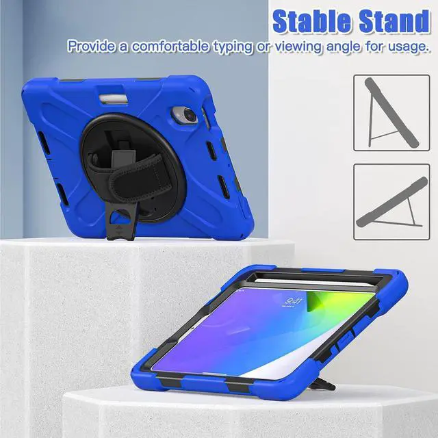 Alt view image 2 of 7 - Shockproof Case for iPad mini 7 (A17 Pro) 2024/ Mini6 2022, Black Blue