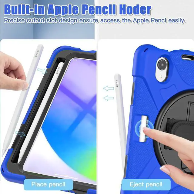 Alt view image 5 of 7 - Shockproof Case for iPad mini 7 (A17 Pro) 2024/ Mini6 2022, Black Blue