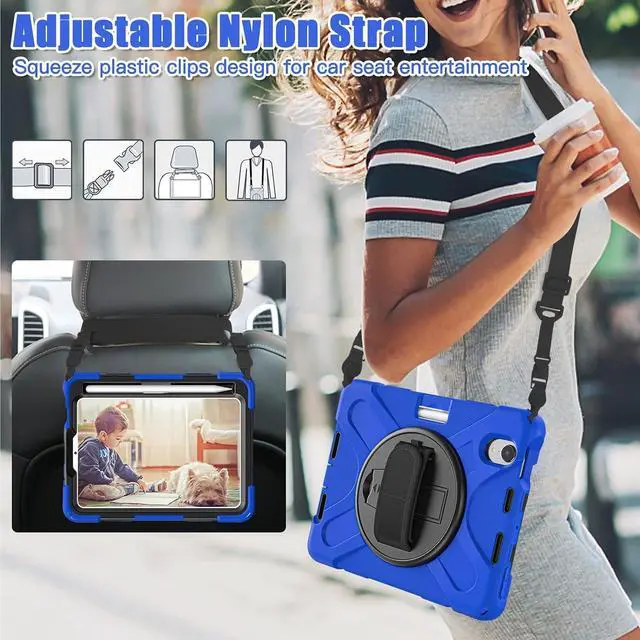 Alt view image 6 of 7 - Shockproof Case for iPad mini 7 (A17 Pro) 2024/ Mini6 2022, Black Blue