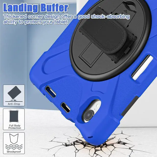 Alt view image 4 of 7 - Shockproof Case for iPad mini 7 (A17 Pro) 2024/ Mini6 2022, Black Blue