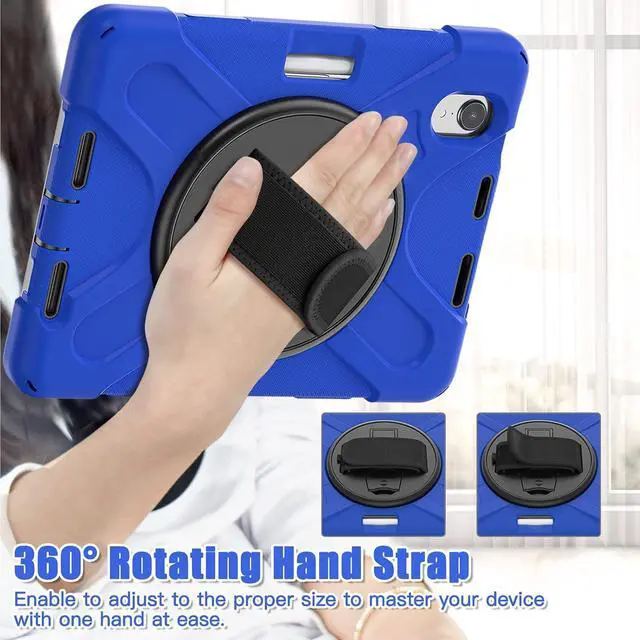 Alt view image 7 of 7 - Shockproof Case for iPad mini 7 (A17 Pro) 2024/ Mini6 2022, Black Blue