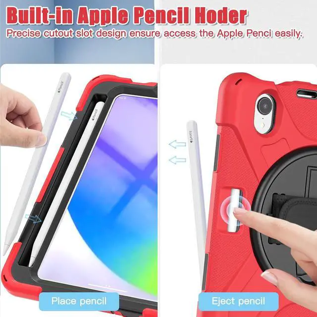 Alt view image 6 of 7 - Shockproof Case for iPad mini 7 (A17 Pro) 2024/ Mini6 2022, Black Res