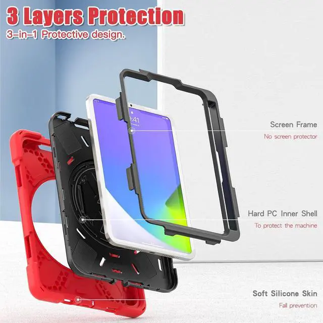 Alt view image 4 of 7 - Shockproof Case for iPad mini 7 (A17 Pro) 2024/ Mini6 2022, Black Res