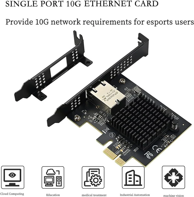 Alt view image 6 of 7 - PCIe 4.0 x1 to 10Gbps Single-Port Ethernet Network Adapter AQC113 Chipset, RJ45 10GBase-T, High-Speed NIC for Server/Desktop/NAS