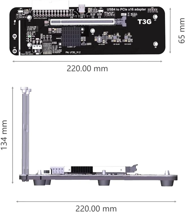 Alt view image 5 of 7 - ADT-UT3G USB4.0 Docking Station 64G PCIe4.0x4 to Laptop Graphics Card External Conversion Adapter Compatible with Thunderbolt 3 4
