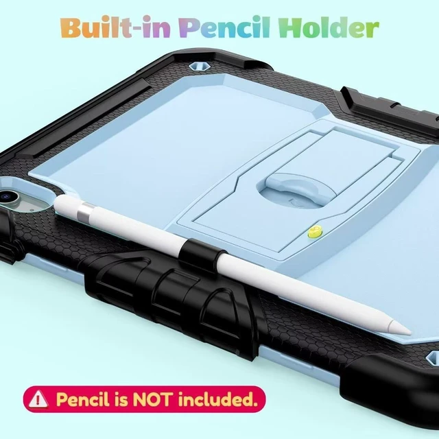 Alt view image 2 of 7 - Case for iPad (A16) 11th/10th Generation 11''/10.9'' 2025/2022, Full-Body Drop Protection Case with Screen Protector Foldable Kickstand/Stand, Black and Blue