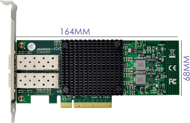 Alt view image 2 of 7 - Dual-10Gb SFP+ PCI-E Network Card NIC, Mellanox ConnectX-3 PCI-e 3.0 X8 PCI Express 10 Gigabit Ethernet Server NIC (ST7286-10GB)