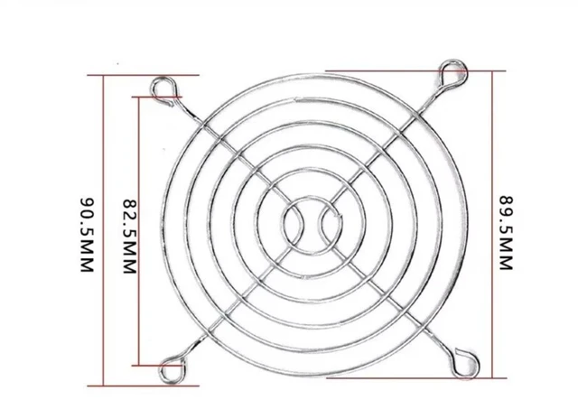 Alt view image 2 of 3 - 92mm Fan Finger Grill, 4 Pack Metal Grill Protector Guard for 90X90mm Fan Protective Cover DIY