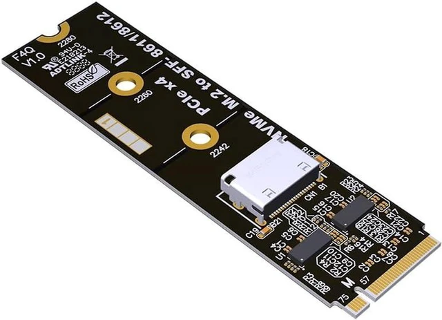 Alt view image 7 of 7 - ADT-K993G-BK7 PCIE 5.0 X4 / M.2 NVMe to OCuLink SFF-8611 External Dock Adapter Compatible with NUC STX ITX Motherboard Mini PC (K993G-BK7-F4Q-50cm)