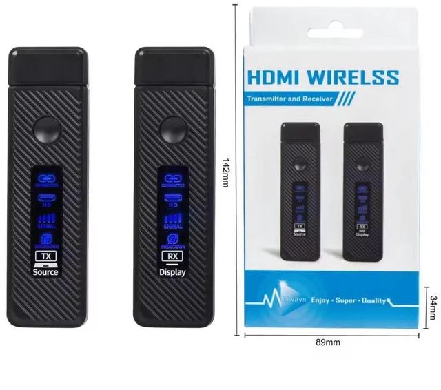 Alt view image 7 of 7 - Upgraded Wireless HDMI Transmitter and Receiver 165FT/50M, Plug & Play Portable 5G+2.4G Wireless HDMI Extender Kit for 4K Decode Input 1080P Output, for Audio to Monitor from Laptop/TV Box