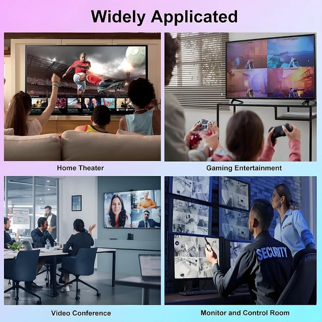 Alt view image 7 of 7 - HDMI Multi-Viewer 4X1, Seamless Switcher 4 in 1 Out, Quad Multi Viewer Switcher with IR Remote, Supports 4K 30Hz, 1080P@60Hz, 5 Display Modes Multiviewer Switch for Security Camera, Gaming Consoles