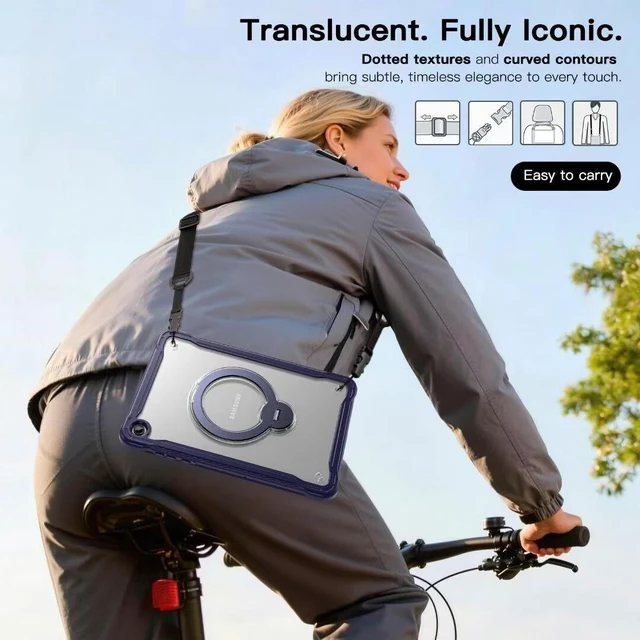 Alt view image 6 of 7 - Case for Sam-sung Galaxy Tab A11+ Plus - 2025 Black Tab A11+ Case
11 Inch, Protective Silicone Cover,Shoulder Strap, 360°Rotating & Stable Kickstand, SM-X230/X235/X236/X238