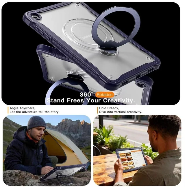 Alt view image 7 of 7 - Case for Sam-sung Galaxy Tab A11+ Plus - 2025 Black Tab A11+ Case
11 Inch, Protective Silicone Cover,Shoulder Strap, 360°Rotating & Stable Kickstand, SM-X230/X235/X236/X238