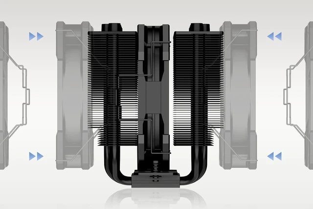 Alt view image 5 of 7 - ID-COOLING SE-207-XT Slim 135mm Height All-Black CPU Cooler 7 Heat Pipes Dual-Tower CPU Air Cooler with 120mm PWM Fan TDP 220W, CPU Fan for 1700/1200/115X, AM5/AM4
