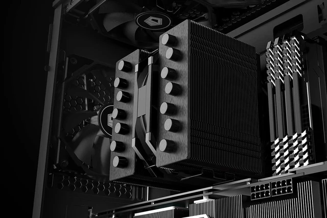 Alt view image 6 of 7 - ID-COOLING SE-207-XT Slim 135mm Height All-Black CPU Cooler 7 Heat Pipes Dual-Tower CPU Air Cooler with 120mm PWM Fan TDP 220W, CPU Fan for 1700/1200/115X, AM5/AM4