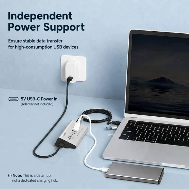 Alt view image 5 of 7 - USB C Hub 8 In 1 Type C Hub USB-C 8-In-1 Multiport 3.2 10Gbps Highspeed USB Hub with SD TF 3.0 Card Reader for External Drive
