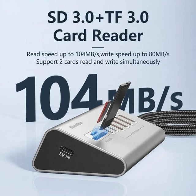 Alt view image 6 of 7 - USB C Hub 8 In 1 Type C Hub USB-C 8-In-1 Multiport 3.2 10Gbps Highspeed USB Hub with SD TF 3.0 Card Reader for External Drive