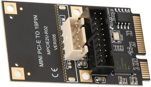 Alt view image 5 of 7 - Mini PCIe to USB 3.2 Gen1 19-Pin Expansion Card, 5Gbps Front Panel Adapter with USB Hot-Swap and Main Control Chip for Windows Systems