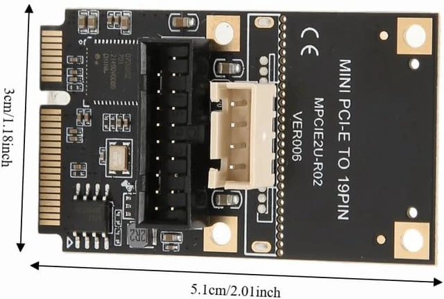 Alt view image 4 of 7 - Mini PCIe to USB 3.2 Gen1 19-Pin Expansion Card, 5Gbps Front Panel Adapter with USB Hot-Swap and Main Control Chip for Windows Systems