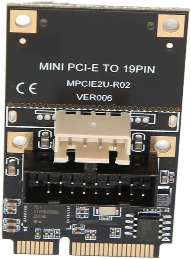 Alt view image 6 of 7 - Mini PCIe to USB 3.2 Gen1 19-Pin Expansion Card, 5Gbps Front Panel Adapter with USB Hot-Swap and Main Control Chip for Windows Systems
