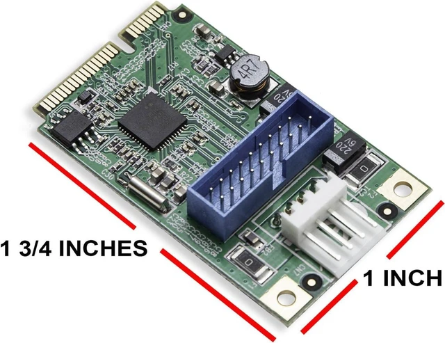 Alt view image 4 of 6 - Syba 19-Pin USB 3.0 Header Mini PCI-Express Card with Female USB 3.0 Cable SD-MPE20142