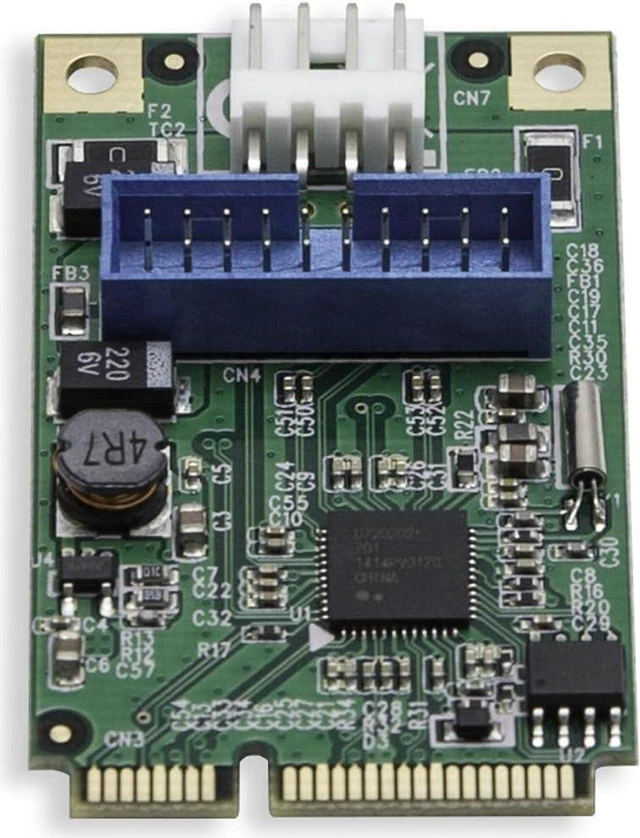 Alt view image 2 of 6 - Syba 19-Pin USB 3.0 Header Mini PCI-Express Card with Female USB 3.0 Cable SD-MPE20142