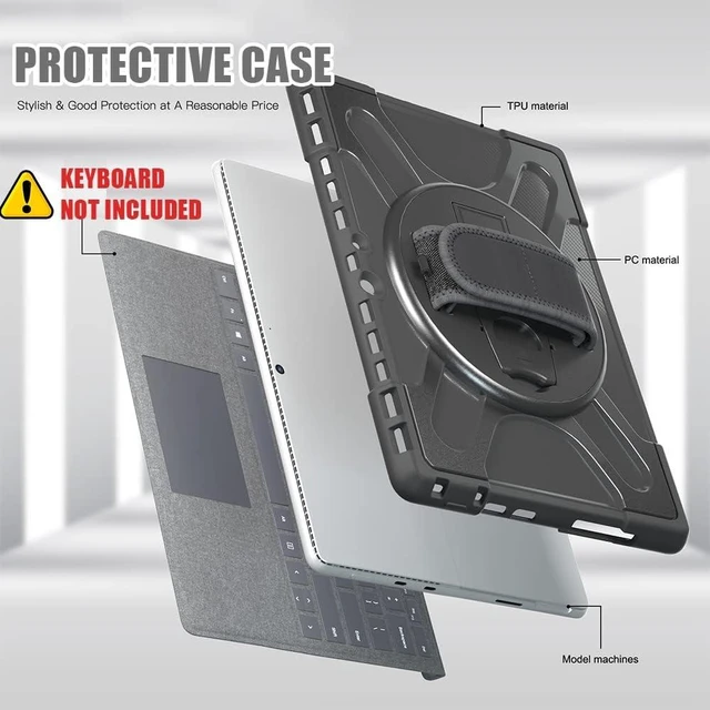 Alt view image 4 of 7 - Bundle- Surface Pro 8 Case 13 inch and 2 Pack Tempered Glass Screen Protector
