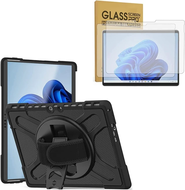 Main image of Bundle- Surface Pro 8 Case 13 inch and 2 Pack Tempered Glass Screen Protector