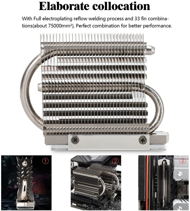Alt view image 5 of 6 - HR-09 2280 PRO SSD heatsink, Double-Sided Heat Sink, Contains a Heat Pipe, Reflow Soldering Process, with Thermal Silicone Pad for M.2 SSD Hard Disk, Computer and PC