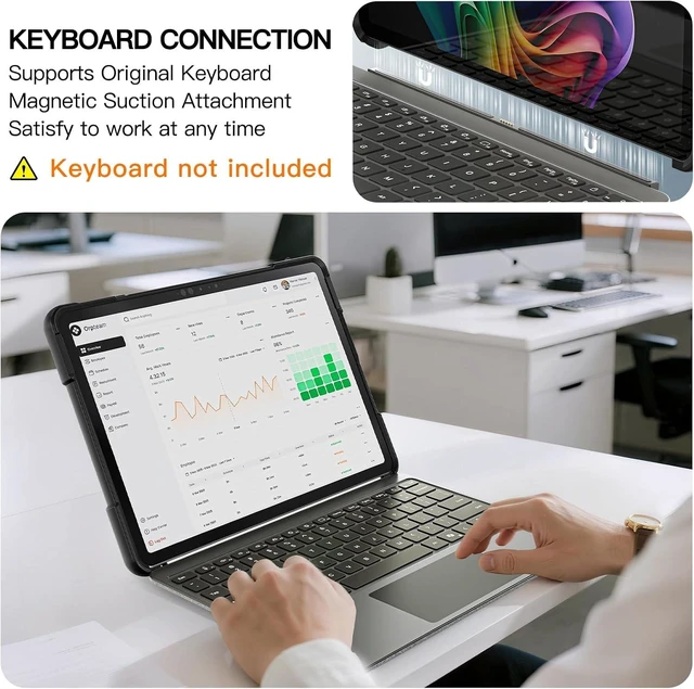Alt view image 4 of 7 - Protective Case for Microsoft Surface Pro 12 2025 and 2026,12 inch
Slim TPU Shockproof Hard Case with 360 Rotating Kickstand,Pen Holder and Hand Strap Compatible with Type Cover Keyboard
