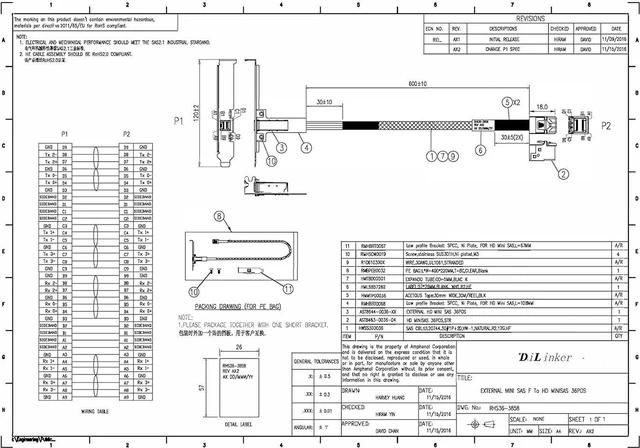 Alt view image 5 of 5 - SFF-8643 to SFF-8644 (HD SAS to External HD SAS Mother Port) Cable 60cm