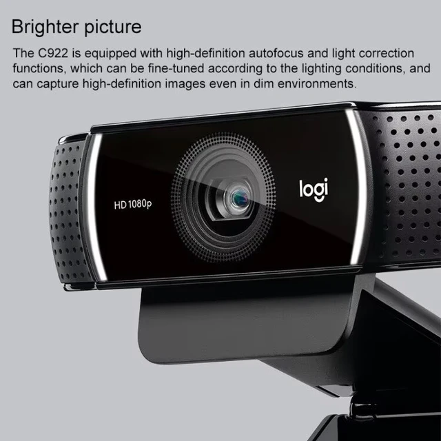 Alt view image 4 of 7 - C922 Pro PC Webcam, Full HD 1080p/30fps or 720p/60fps Video, HD Light Correction, Works with Microsoft Teams, Google Meet, Zoom, Nintendo Switch 2s new GameChat mode, Mac/Tablet- Black