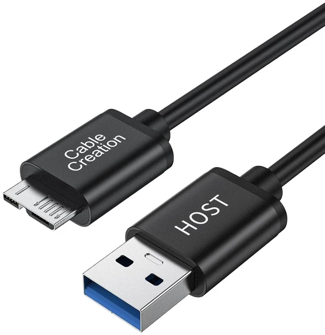 Main image of USB 3.0 Micro B Cable 3.3FT, USB to Micro B Hard Drive Cable
10Gbps High-Speed, Nylon Braided, External Hard Drive Cord Compatible with Hard Drive