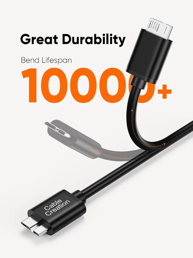 Alt view image 3 of 7 - 3.3ft USB C 3.1 Type C to Micro B Hard Drive Cable for iPhone/Laptop/Camera
USB C hard drive Cable 10Gbps High Speed / 1ft~4ft/ for Hard drive My Password/Thunderbolt 3 Compatible
