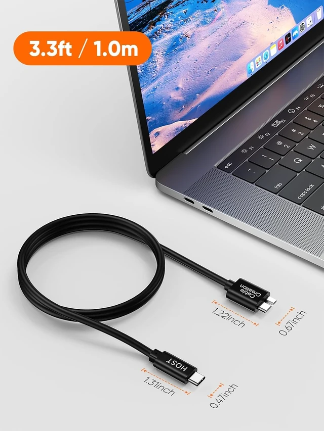 Alt view image 7 of 7 - 3.3ft USB C 3.1 Type C to Micro B Hard Drive Cable for iPhone/Laptop/Camera
USB C hard drive Cable 10Gbps High Speed / 1ft~4ft/ for Hard drive My Password/Thunderbolt 3 Compatible