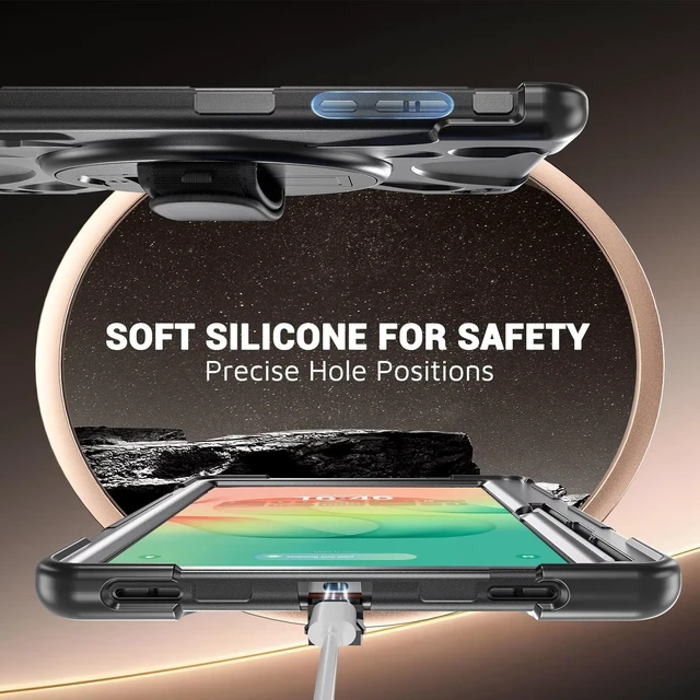 Alt view image 6 of 7 - Case for Galaxy Tab S12+ Plus: Galaxy tab S12+ 2026 12.6"
Shockproof Heavy Duty Full Body Protective Cover with Hand Strap & Kickstand, Shoulder Strap, S Pen Holder Black