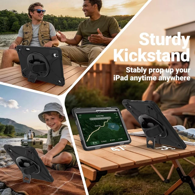 Alt view image 7 of 7 - Case for Galaxy Tab S12+ Plus: Galaxy tab S12+ 2026 12.6"
Shockproof Heavy Duty Full Body Protective Cover with Hand Strap & Kickstand, Shoulder Strap, S Pen Holder Black