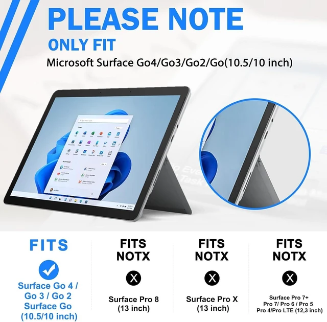 Alt view image 2 of 6 - Case for Microsoft Surface Go 4/3/2/1-10.5 inch Black
Protective Shockproof Durable Cover Rotating Stand & Handle Strap Built-in Stylus Holder Compatible with Type Cover Keyboard