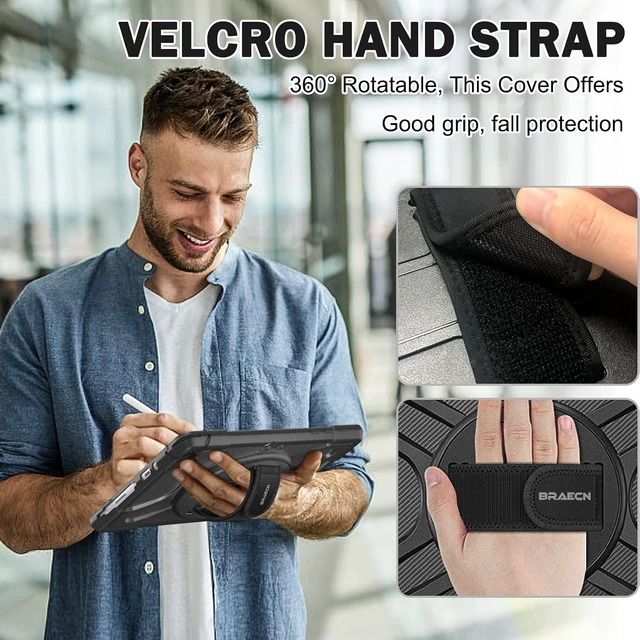 Alt view image 5 of 6 - Case for Microsoft Surface Go 4/3/2/1-10.5 inch Black
Protective Shockproof Durable Cover Rotating Stand & Handle Strap Built-in Stylus Holder Compatible with Type Cover Keyboard