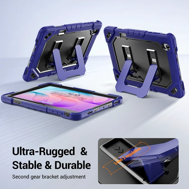 Alt view image 6 of 7 - Rugged Case for Galaxy Tab S12+/S12 Plus, 12.6 inch 2026
SM-X840 X846B Heavy Duty Shockproof Case with Pen Holder, Kickstand, Hand & Shoulder Strap