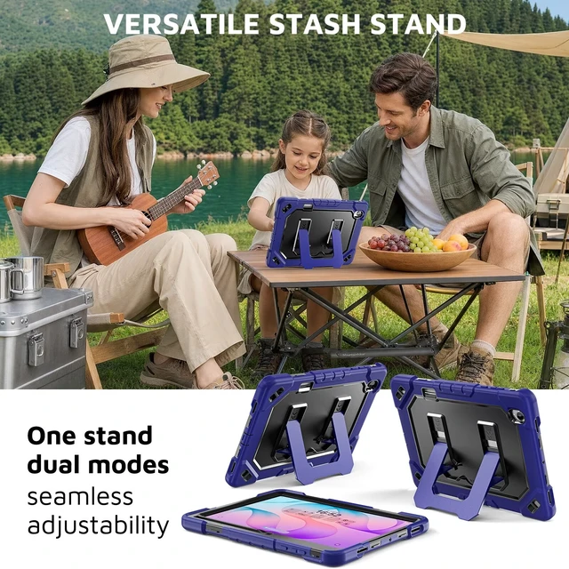 Alt view image 7 of 7 - Rugged Case for Galaxy Tab S12+/S12 Plus, 12.6 inch 2026
SM-X840 X846B Heavy Duty Shockproof Case with Pen Holder, Kickstand, Hand & Shoulder Strap