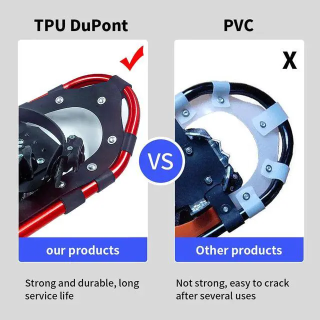 Alt view image 3 of 6 - Snowshoes, Aluminum Snow Shoes for Men and Women with Snowshoes Poles, Outbound Snowshoes with Carrying Bag, Adult Snowshoe Kit 22 Red