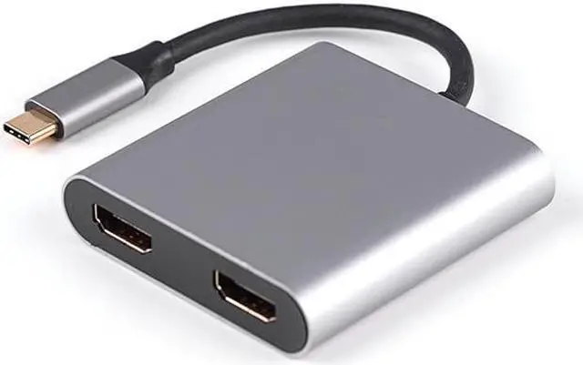 Main image of USB C to Dual HDMI Adapter, Dual Monitors Adapter USB C Adapter USB C Hub with 2 HDMI Docking Station 4K @60hz for Laptop HP/Dell/Surface/Lenovo/Thinkpad/Chromebook