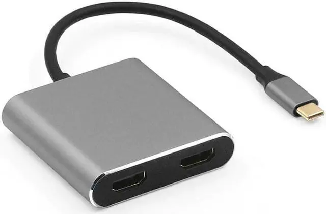 Alt view image 3 of 5 - USB C to Dual HDMI Adapter, Dual Monitors Adapter USB C Adapter USB C Hub with 2 HDMI Docking Station 4K @60hz for Laptop HP/Dell/Surface/Lenovo/Thinkpad/Chromebook