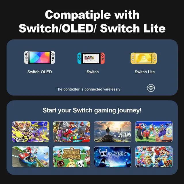 Alt view image 6 of 7 - Controller for Switch,Wireless Game Switch Controller Support Motion Control/Dual Vibration(PB)