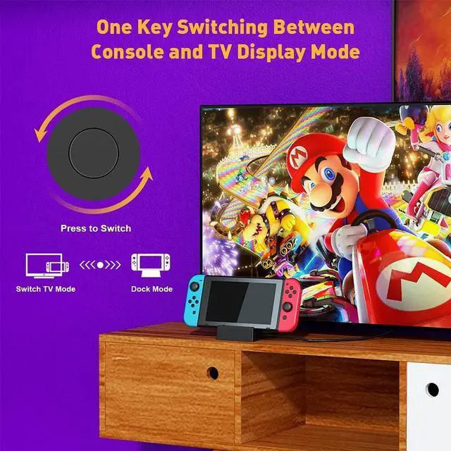 Alt view image 3 of 5 - TV Docking Station for Nintendo Switch, Switch OLED, WEGWANG Portable TV Switch Dock Station Replacement for Official Nintendo Switch with HDMI and USB 3.0 Port