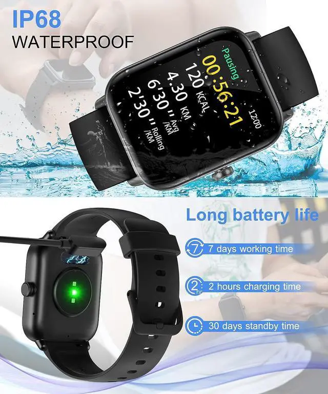 Alt view image 6 of 7 - Smart Watch for Men Women with Bluetooth Call, Alexa Built-in1.8 DIY Dial with Blood Oxygen Heart Rate Sleep Fitness Tracker Notification Weather 100 Sport Modes Smartwatch for Android iOS Phone