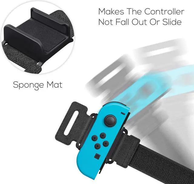 Alt view image 2 of 6 - Upgraded Wrist Bands Compatible with Just-Dance 2024 2023 2022 2021, Adjustable Elastic Straps Compatible with Nintendo Switch & Switch OLED Controllers, 2 Pack for Kids and Adults - Black