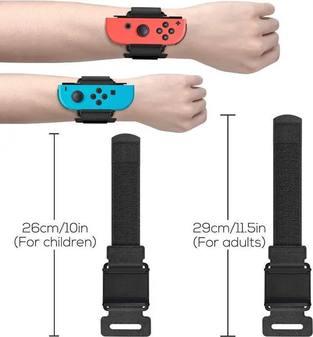 Alt view image 5 of 6 - Upgraded Wrist Bands Compatible with Just-Dance 2024 2023 2022 2021, Adjustable Elastic Straps Compatible with Nintendo Switch & Switch OLED Controllers, 2 Pack for Kids and Adults - Black